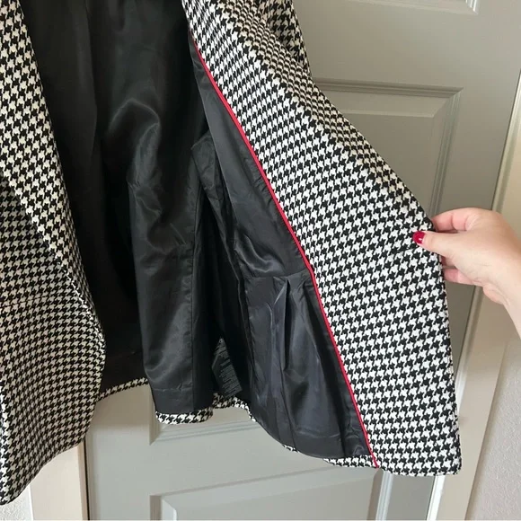 New Anthropologie Maeve Houndstooth Sculpted Hourglass Blazer - Picture 8 of 8